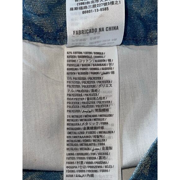 NWT Womens Abercrombie & Fitch Denim Floral Shimmery Mini Skirt Size 6 - Picture 9 of 11